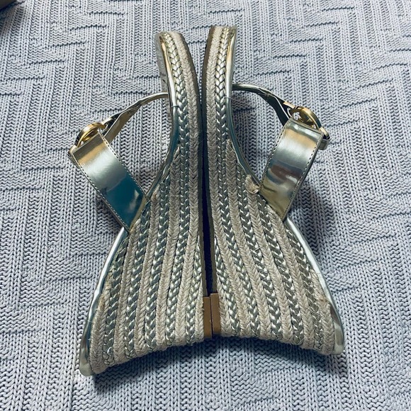 Michael Michael Kors platinum espadrille wedge sandals - Picture 5 of 10